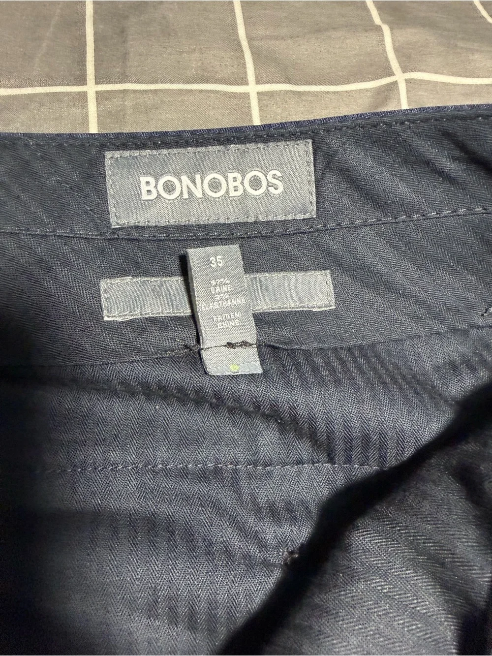 Bonobos Jetsetter 2 Piece 44L 36x30 Navy Micro Check Suit